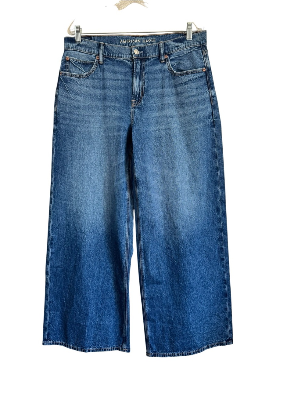 American Eagle AE Strigid Low-Rise Ultra Wide-Leg Jeans Size 10 - Picture 3 of 15